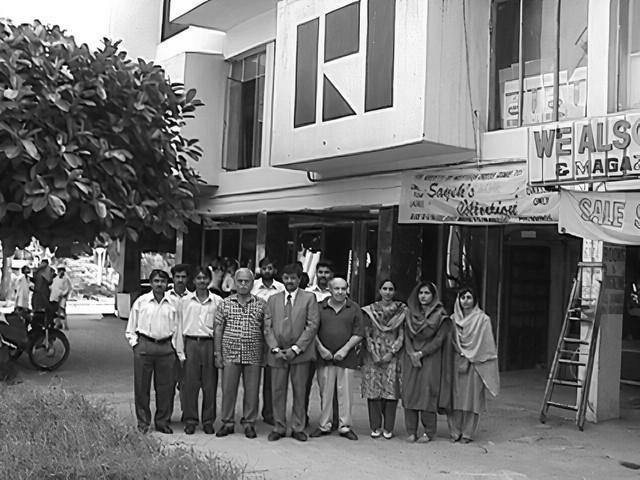 The founding NPM team outside the original office